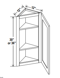 Wall Cabinet - Angle - Grey - Shaker