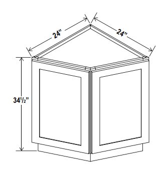 Base Cabinet - End-2D - White - Shaker