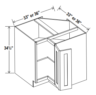 Base Cabinet - Easy Reach-1D - Grey - Shaker