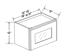 Wall Cabinet - Glass Door - Grey - Shaker