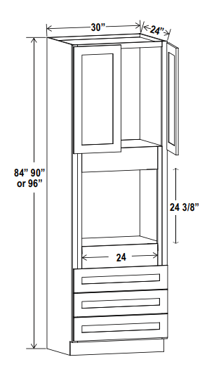 Tall Cabinet - Oven - Navy Blue - Shaker