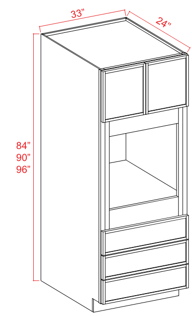 Tall Cabinet - Oven 2D 3DRW 1S - White Oak - Slim Shaker