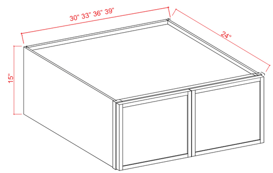 Wall Cabinet - 2 Door, Refrigerator - White - Slim Shaker