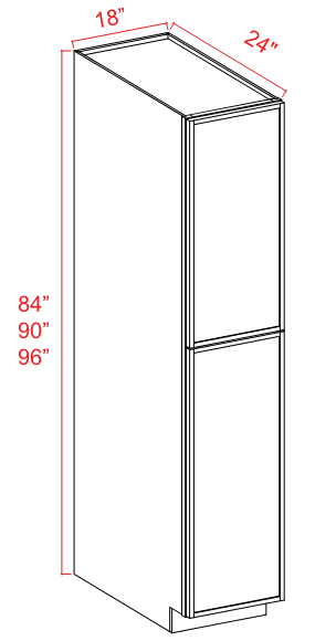 Tall Cabinet - Pantry 2D 2D 5S - White - Slim Shaker