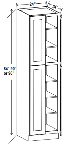 Tall Cabinet - Pantry-4D - Navy Blue - Shaker