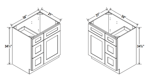 Vanity - Sink-1D 3 Left DRW - White - Shaker