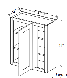 Wall Cabinet - Blind Corner-1D - Charcoal - Aspen