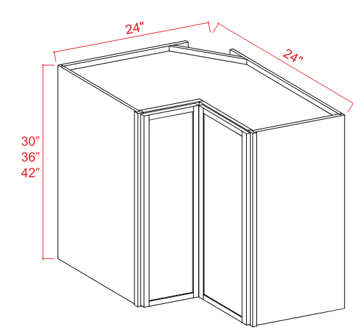 Wall Cabinet Easy Reach 2 Shelves 24"W x 30"H x 12"D-White-Slim Shaker