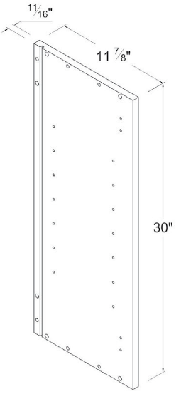 Accessories Finished Side panel for 30"H Wall cabinets 11-7/8"Dx36"Hx3/4"W-White-Gloss Frameless