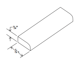 Accessories Scribe Moulding 96"W x 1/4"H x 5/8"D-White-Gloss Frameless