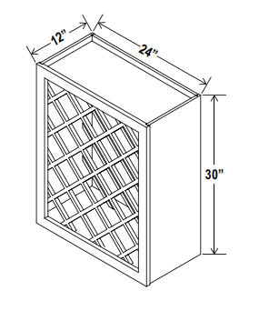 Wall Cabinet Wine Rack 24"W x 30"H x 12"D-Espresso-Shaker