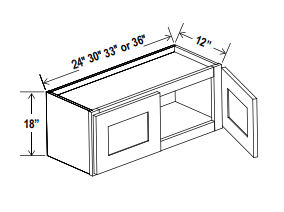 Wall Cabinet 2D 24"W x 42"H x 12"D-Espresso-Shaker