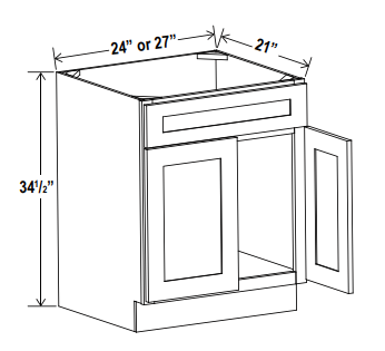 Vanity Sink-2D 30"W x 34.5"H x 21"D-Espresso-Shaker