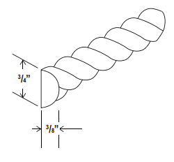 Accessories Rope Moulding 96"W x 3/4"H x 3/8"D-Espresso-Shaker