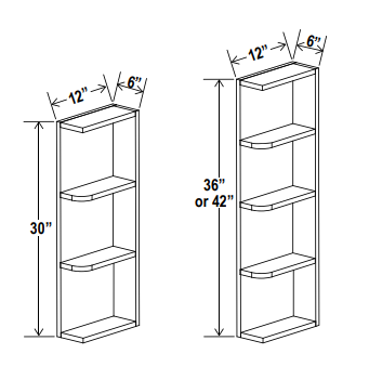 Accessories End Shelf 6"W x 30"H x 12"D-Espresso-Shaker