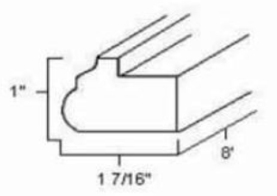 Accessories Light Rail Moulding 96'W x 1 9/16"H x 2 1/4"D-Espresso-Shaker