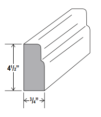 Accessories Furniture Base MOULDING 96'W x 4 5/8"H x 3/4"D-Espresso-Shaker