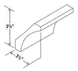 Accessories Cove Crown Moulding 96"W x 3 5/8"H x 2.5"D-Espresso-Shaker