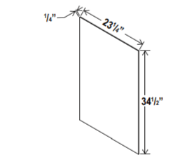 Accessories Base Skin Veneer Panel- 23 1/4"W x 34.5"H x 1/4"D-Espresso-Shaker