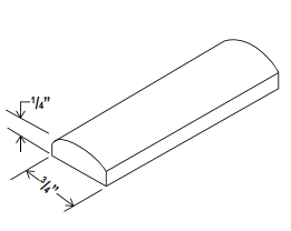 Accessories Batten Moulding 96"W x 3/4"H x 1/4"D-Espresso-Shaker