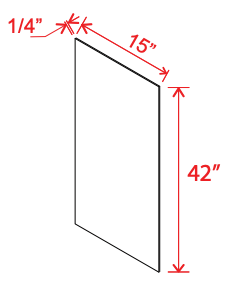 Accessories Wall Skin Panel 15"W x 42"H x 1/4"D-White Oak-Slim Shaker