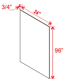 Accessories Shelf Board 24"W x 96"H X 3/4"D-White Oak-Slim Shaker