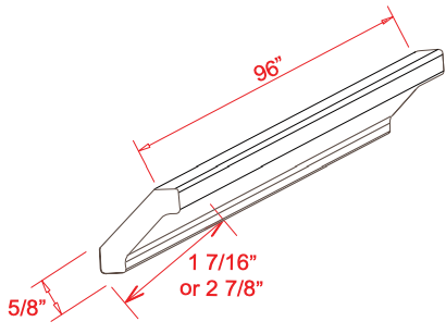 Accessories Crown Moulding 96"W x 2 7/8"H x 2 7/8"D-White Oak-Slim Shaker