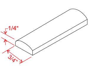 Accessories Batten Moulding 96"W x 3/4"H x 1/4"D-White Oak-Slim Shaker