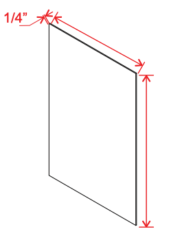 Accessories Tall Skin Veneer Panel 23 1/4" W x 96"H x 1/4"D-White-Slim Shaker