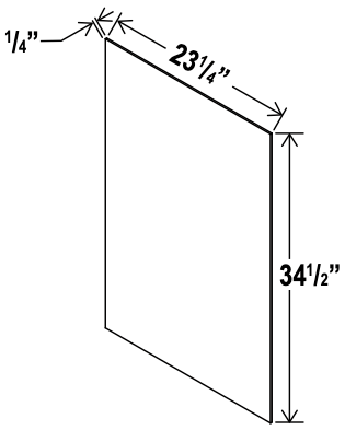 Accessories Base Skin Veneer Panel- 23 1/4"W x 34.5"H x 1/4"D-Charcoal-Aspen