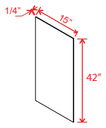 Accessories Wall Skin Panel 15"W x 42"H x 1/4"D-White-Aspen