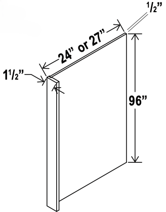Accessories Refrigerator End Panel Veneer 24"W x 96"H x1.5"D-White-Aspen
