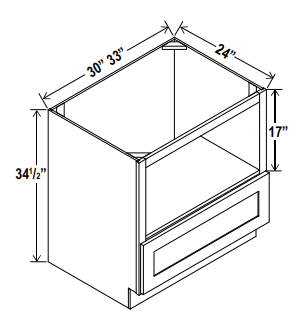 Base Cabinet Microwave-1Drw 33"W x 34.5"H x 24"D-White-Aspen