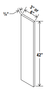 Accessories Filler 3"W x 42"H x 3/4"D-White-Aspen