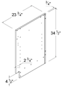 Accessories Finished Left Side Panel for Pantries and Ovens 23-3/4"D x 96"H x 3/4"W-Grey-Gloss Frameless