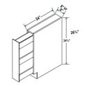 Base Cabinet Spice pull-1Drw 6"W x 34.5"H x 24"D-Espresso-Shaker