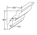 Accessories Inset Crown Moulding 96'W x 4 3/16'H x 7/8"D-Espresso-Shaker