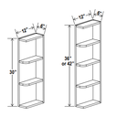 Accessories End Shelf 6"W x 30"H x 12"D-Espresso-Shaker