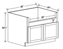 Base Cabinet Farm Sink-2D 36"W x 34.5"H x 24"D-Charcoal-Aspen