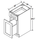 Base Cabinet Waste Basket-1Drw 18" x 34.5 x 24-Charcoal-Aspen