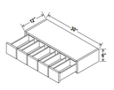 Wall Cabinet Spice drawer 30"W x 6"H x 12"D-White-Aspen