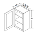 Wall Cabinet 1D 09"W x 42"H x 12"D-White-Aspen