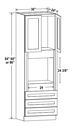 Tall Cabinet Oven 30"W x 84"H X 24"D-White-Aspen