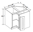 Base Cabinet Easy Reach-1D 33"W x 34.5"H-White-Aspen