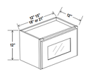 Wall Cabinet Glass Door 12"W x 12"H x 12"D-White-Shaker