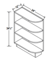 Base Cabinet End Shelf 12"W x 34.5"H x 24"D-White-Shaker