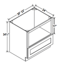 Base Cabinet Microwave-1Drw 30"W x 34.5"H x 24"D-Grey-Shaker
